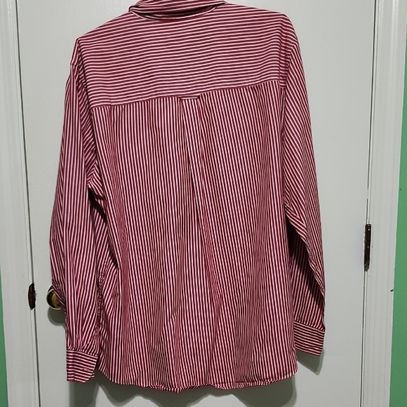 Chaps Red Casual Button Down Shirt with Classic Collar - Picture 4 of 4